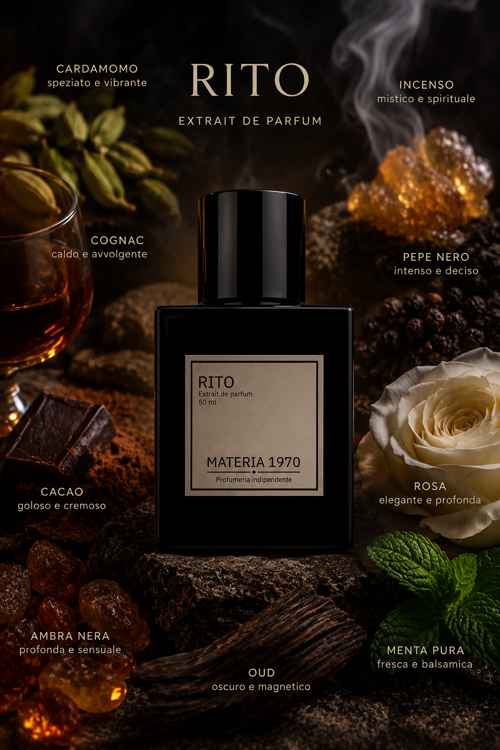 Flacone RITO Extrait de Parfum 50 ml piramide olfattiva